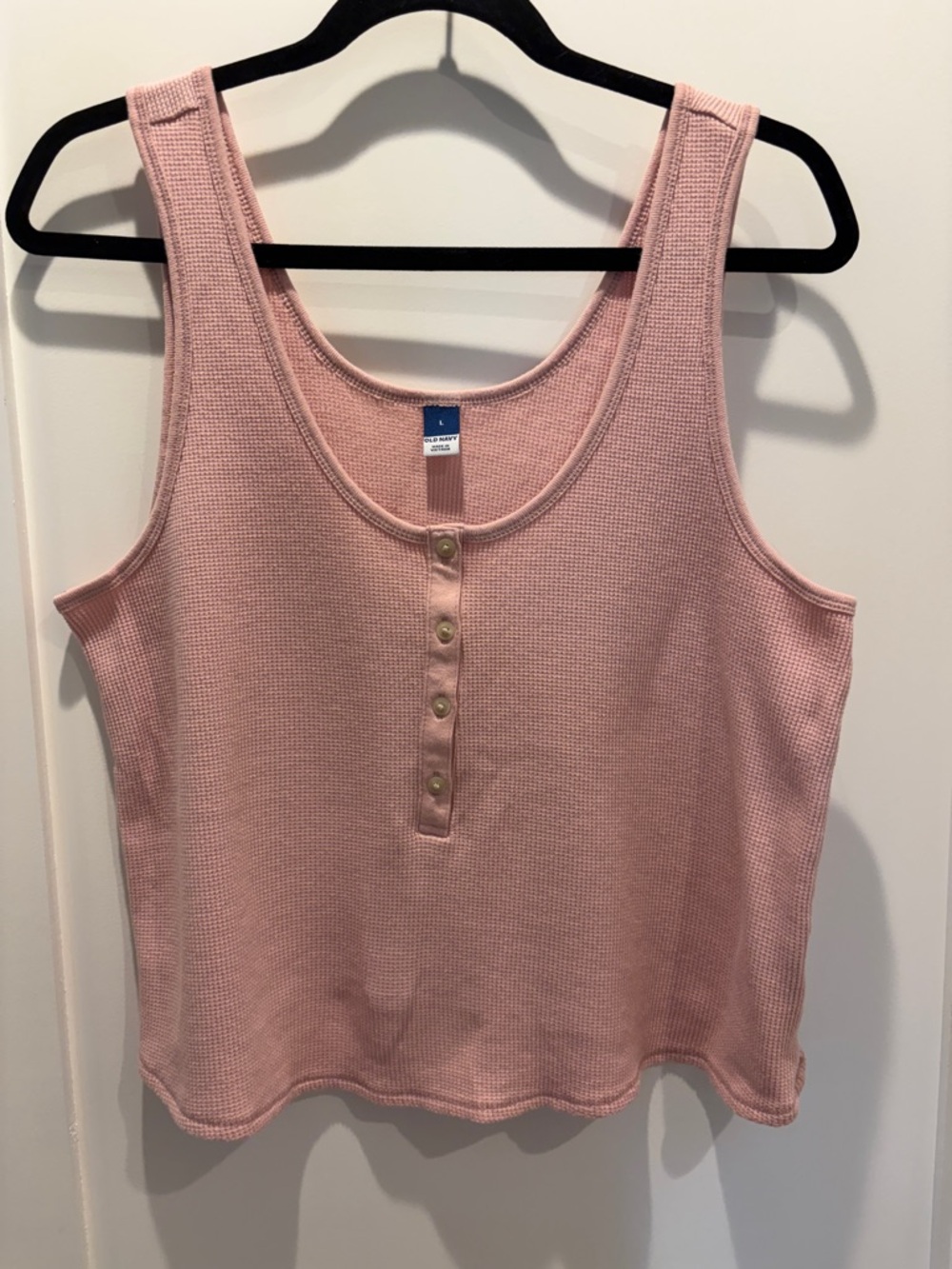 Old Navy Pink Ribbed Henley Tank